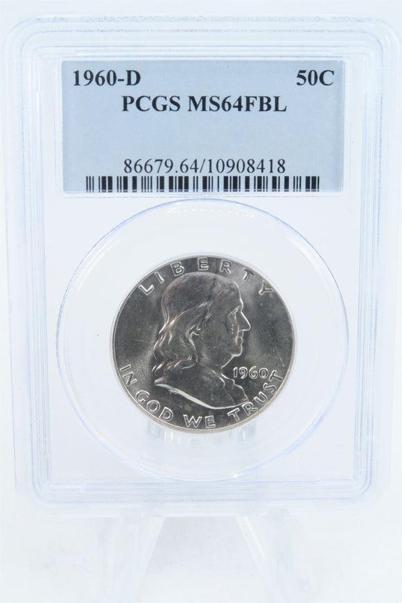 1960-D PCGS MS64FBL Franklin Half Dollar Full Bell Lines 50C