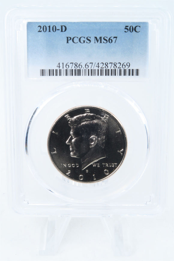 2010-D PCGS MS67 Kennedy Half Dollar Business Strike 50C