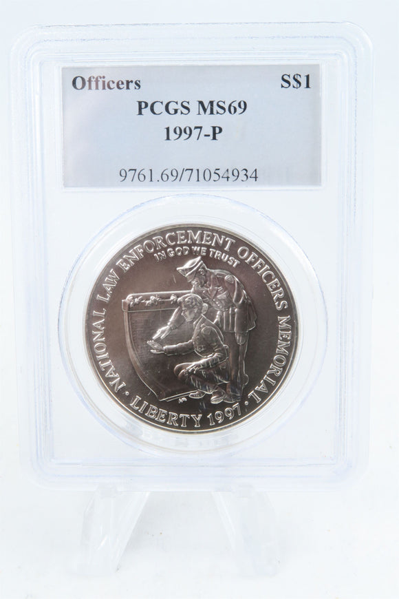 1997-P PCGS MS69 Officers Silver Modern Commemorative Dollar