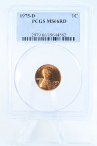 1975-D PCGS MS66RD Lincoln Memorial Cent Business Strike 1C
