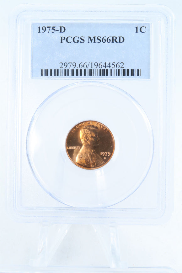 1975-D PCGS MS66RD Lincoln Memorial Cent Business Strike 1C