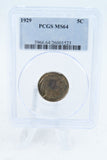 1929-P PCGS MS64 Buffalo Nickel Business Strike 5C