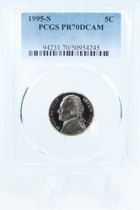 1995-S PCGS PR70DCAM Jefferson Nickel Proof 5C