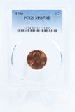 1986-P PCGS MS67RD Lincoln Memorial Cent Business Strike 1C