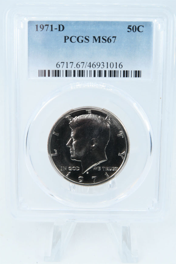 1971-D PCGS MS67 Kennedy Half Dollar Business Strike 50C