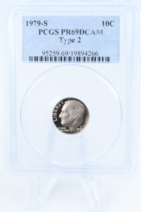 1979-S PCGS PR69DCAM Type 2 Roosevelt Dime Proof 10C