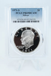 1971-S PCGS PR69DCAM Silver Eisenhower Ike Dollar Proof