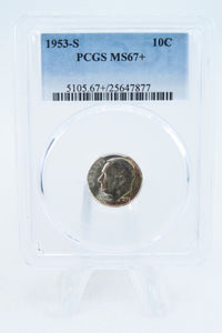 1953-S PCGS MS67+ Roosevelt Dime Business Strike 10C