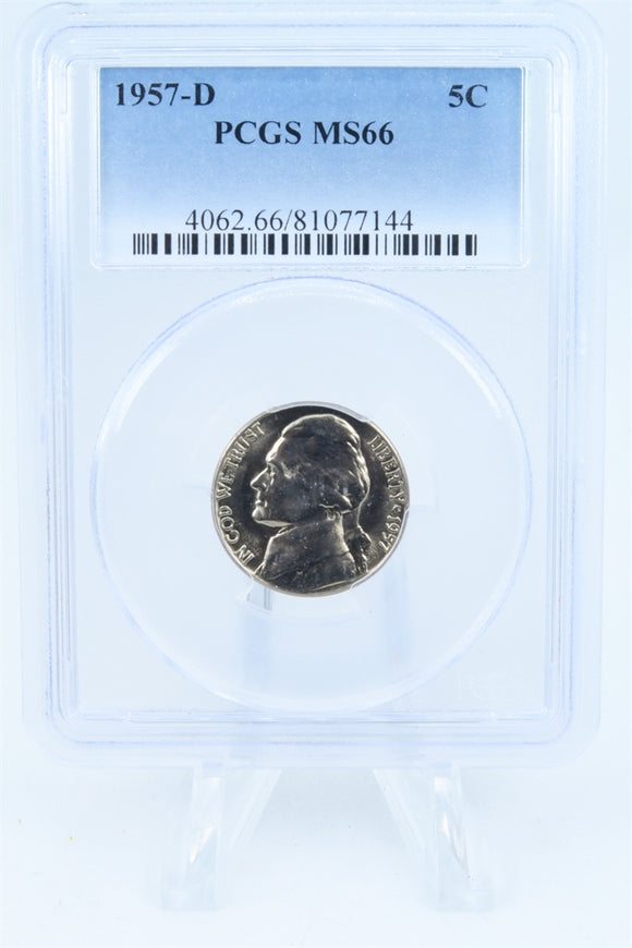 1957-D PCGS MS66 Jefferson Nickel Business Strike 5C