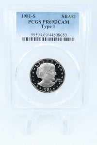 1981-S PCGS PR69DCAM Type 1 Susan B. Anthony Dollar Proof