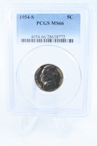 1954-S PCGS MS66 Jefferson Nickel Business Strike 5C
