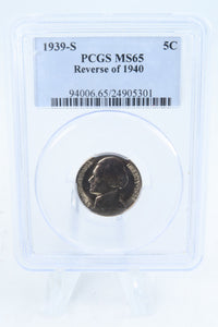 1939-S PCGS MS65 Reverse Of 1940 Jefferson Nickel Business Strike 5C