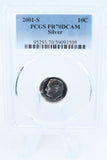 2001-S PCGS PR70DCAM Silver Roosevelt Dime Proof 10C