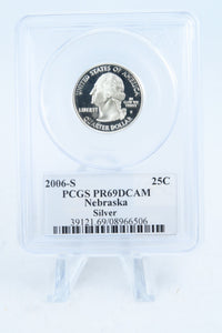 2006-S PCGS PR69DCAM Silver Nebraska State Quarter Proof 25C