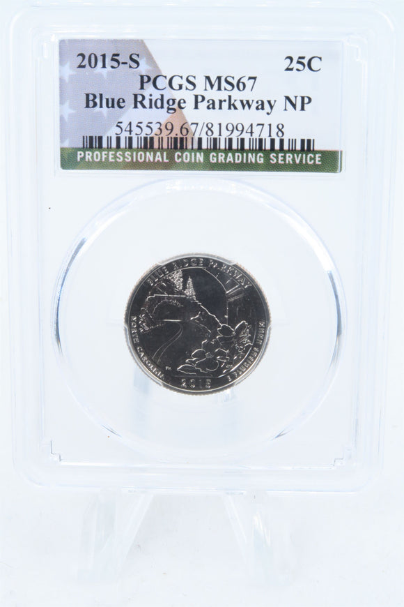 2015-S PCGS MS67 Blue Ridge Parkway NP Quarter Business Strike 25C