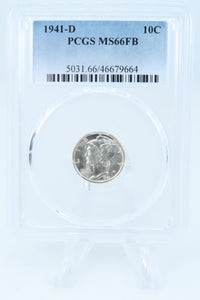 1941-D PCGS MS66FB Mercury Dime Business Strike 10C