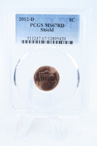 2012-D PCGS MS67RD Lincoln Shield Cent Business Strike 1C