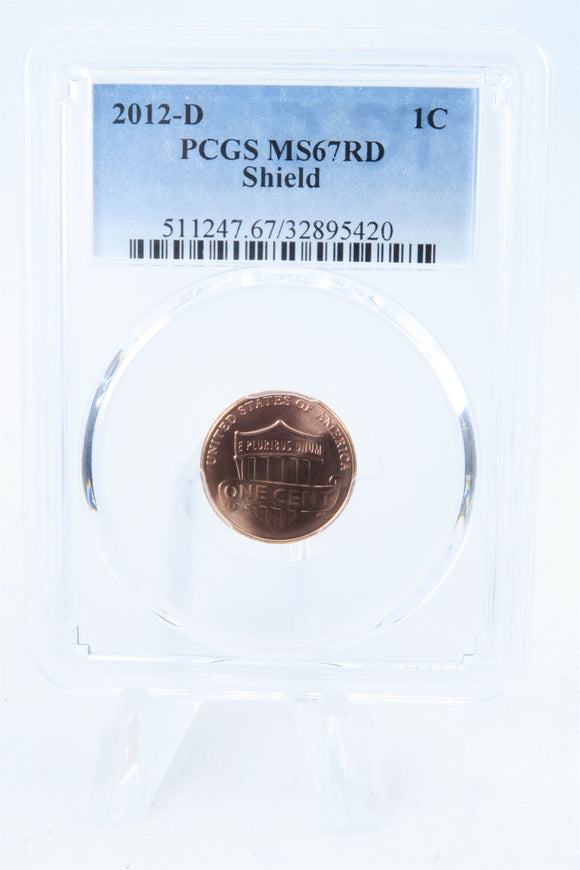 2012-D PCGS MS67RD Lincoln Shield Cent Business Strike 1C