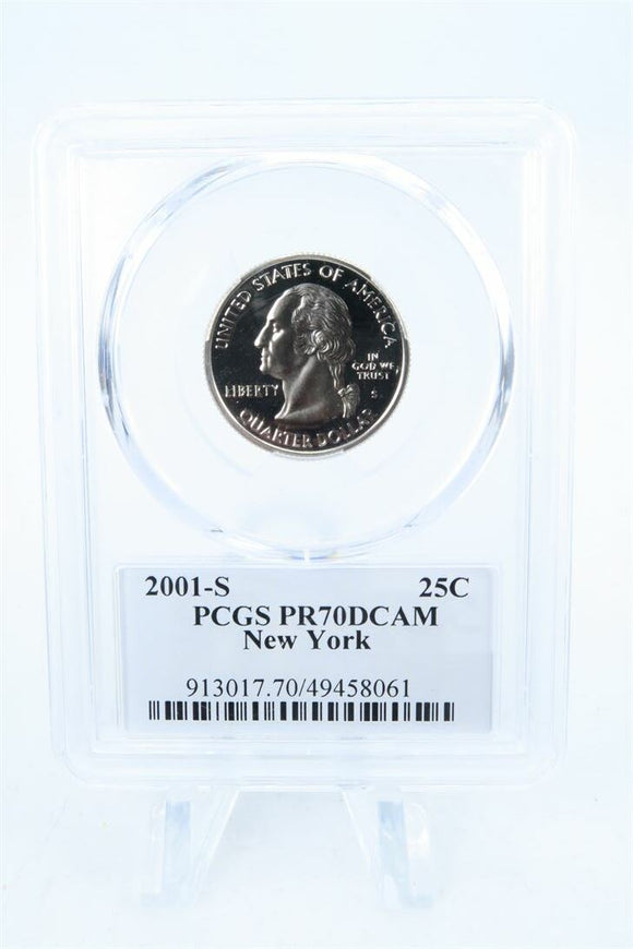 2001-S PCGS PR70DCAM New York State Quarter Proof 25C