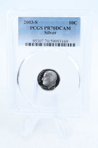2003-S PCGS PR70DCAM Silver Roosevelt Dime Proof 10C
