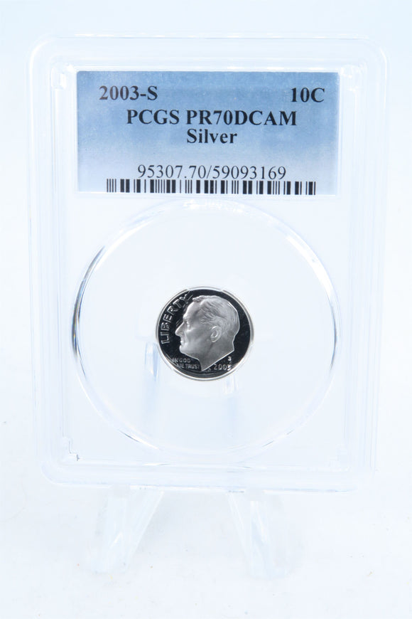 2003-S PCGS PR70DCAM Silver Roosevelt Dime Proof 10C
