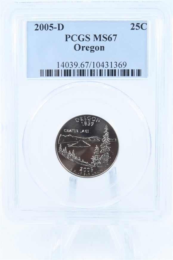 2005-D PCGS MS67 Oregon State Quarter Business Strike 25C