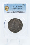1827-P PCGS XF40 Square Base 2 Capped Bust Half Dollar Business Strike 50C