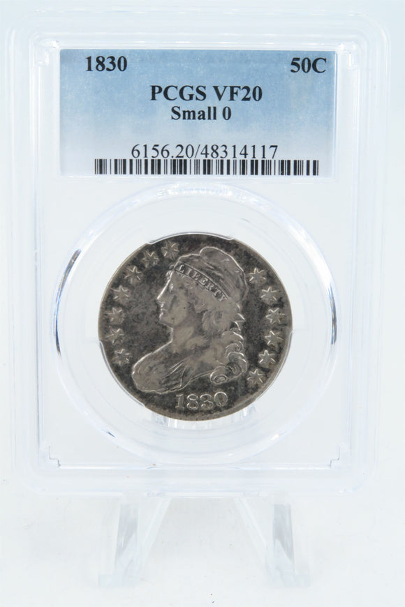 1830-P PCGS VF20 Small 0 Capped Bust Half Dollar Business Strike 50C