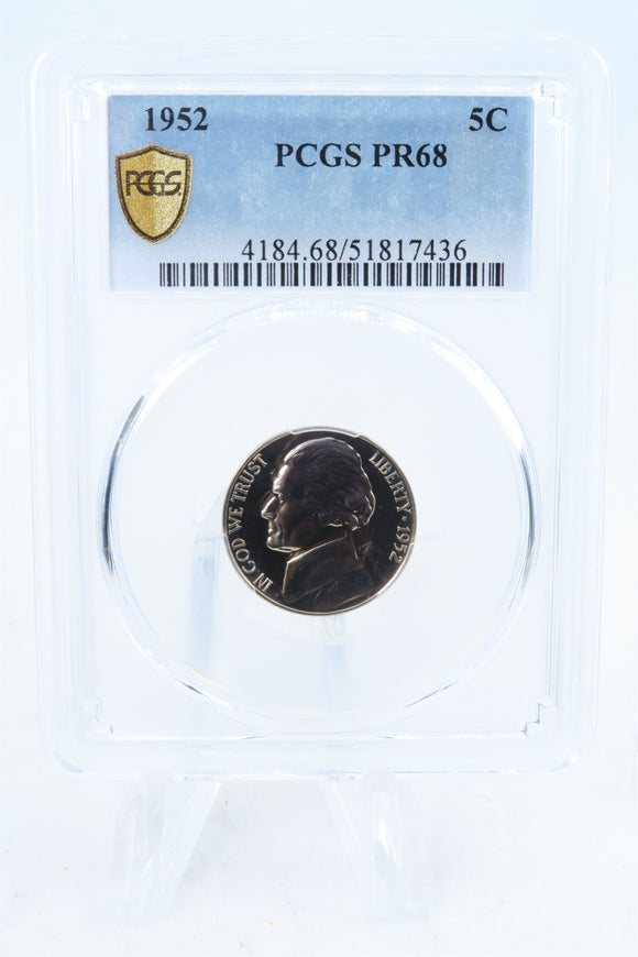 1952-P PCGS PR68 Jefferson Nickel Proof 5C