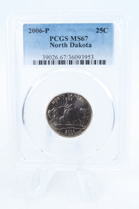 2006-P PCGS MS67 North Dakota State Quarter Business Strike 25C