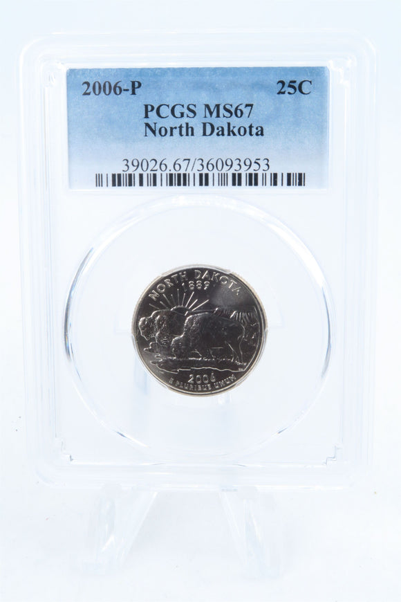 2006-P PCGS MS67 North Dakota State Quarter Business Strike 25C