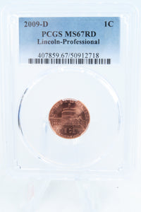 2009-D PCGS MS67RD Lincoln-Professional Cent Business Strike 1C