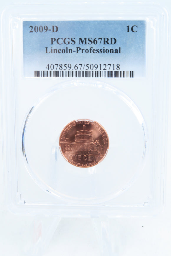 2009-D PCGS MS67RD Lincoln-Professional Cent Business Strike 1C