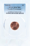 2009-D PCGS MS67RD Lincoln-Professional Cent Business Strike 1C