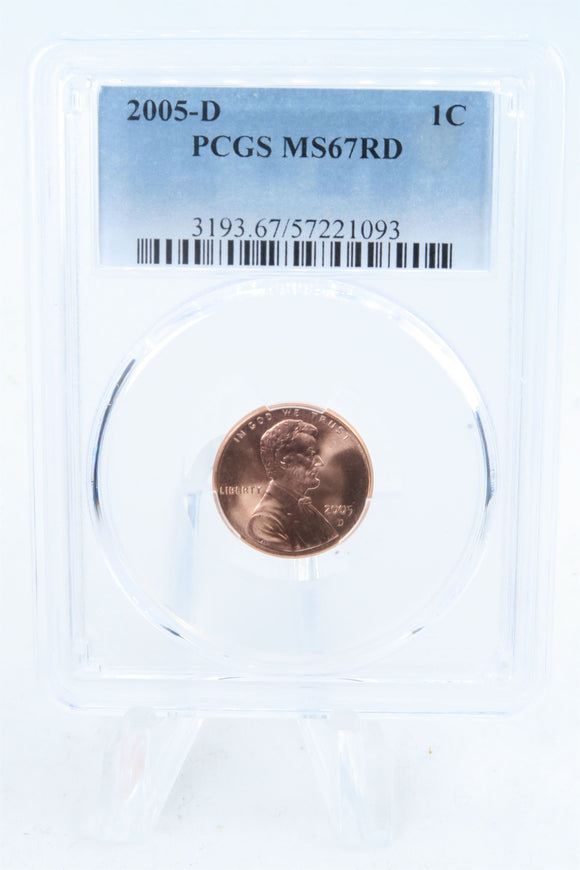 2005-D PCGS MS67RD Lincoln Memorial Cent Business Strike 1C