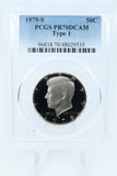 1979-S PCGS PR70DCAM Type 1 Kennedy Half Dollar Proof 50C