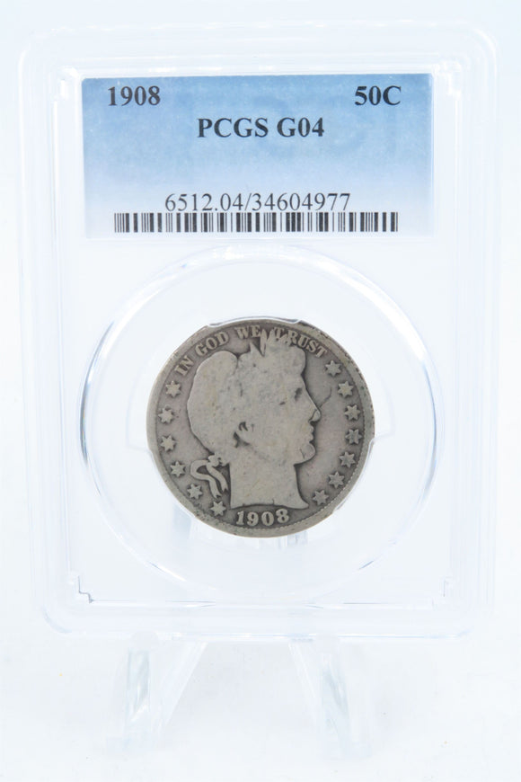 1908-P PCGS G04 Barber Half Dollar Business Strike 50C