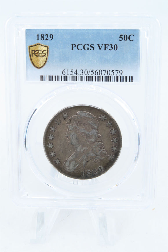 1829-P PCGS VF30 Capped Bust Half Dollar Business Strike 50C