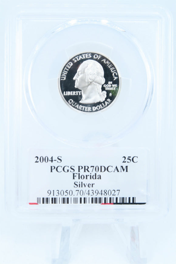 2004-S PCGS PR70DCAM Silver Florida State Quarter Proof 25C