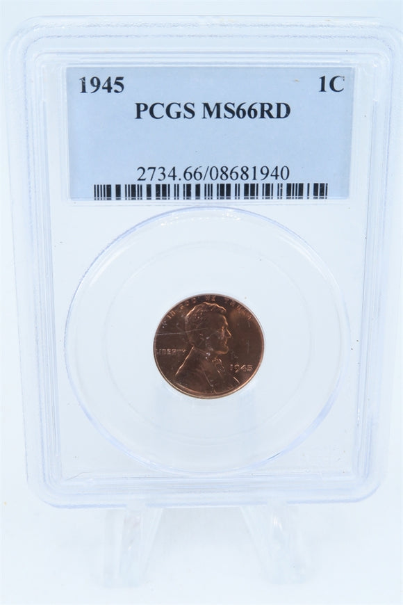 1945-P PCGS MS66RD Lincoln Wheat Cent Business Strike 1C