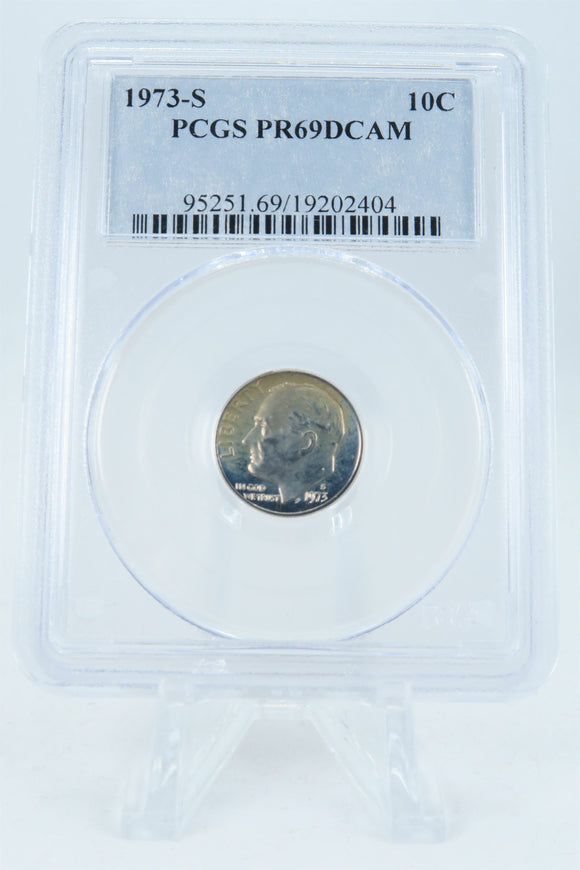 1973-S PCGS PR69DCAM Roosevelt Dime Proof 10C *Toning