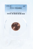 1992-D PCGS MS68RD Lincoln Memorial Cent Business Strike 1C