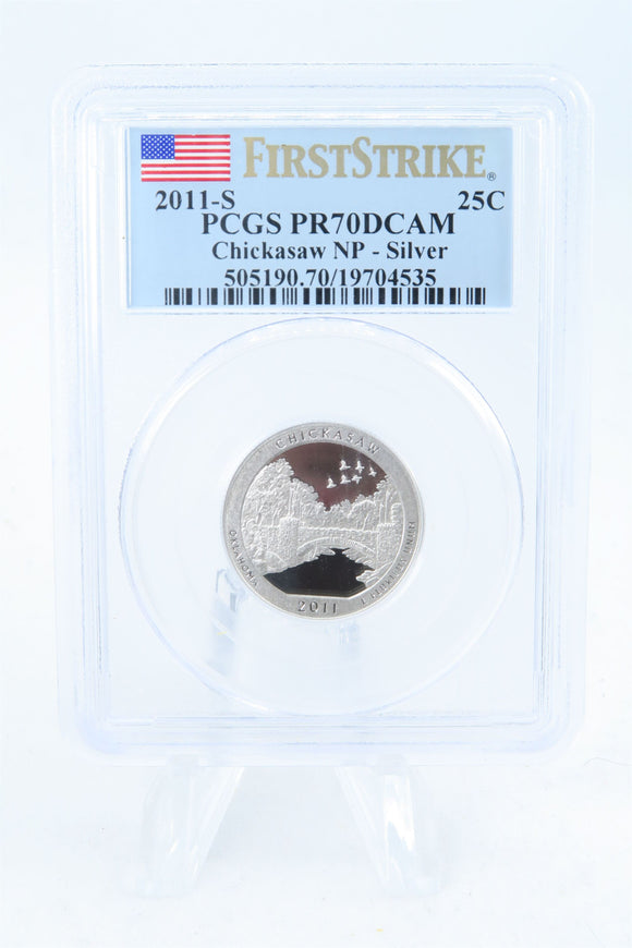 2011-S PCGS PR70DCAM Silver Chickasaw NP Quarter Proof 25C