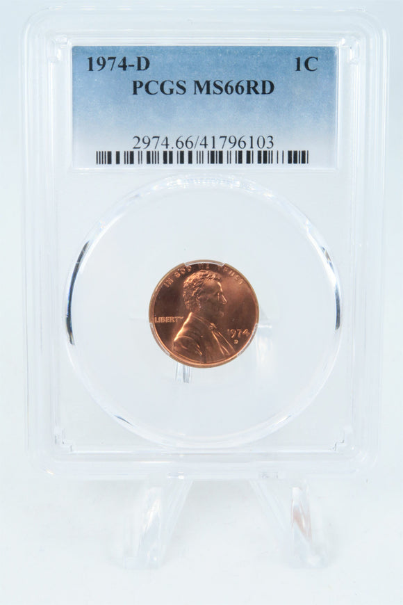 1974-D PCGS MS66RD Lincoln Memorial Cent Business Strike 1C