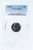 1964-D PCGS MS66 Jefferson Nickel Business Strike 5C