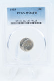 1955-P PCGS MS66FB Roosevelt Dime Business Strike 10C