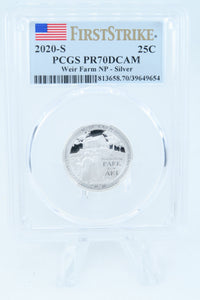 2020-S PCGS PR70DCAM Silver Weir Farm NP Quarter Proof 25C