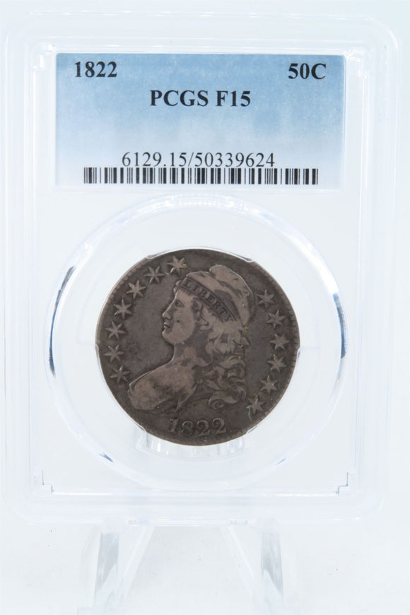 1822-P PCGS F15 Capped Bust Half Dollar Business Strike 50C