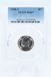 1948-S PCGS MS67 Jefferson Nickel Business Strike 5C