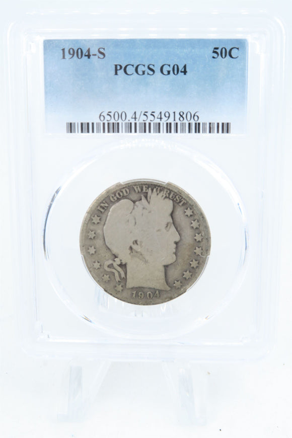 1904-S PCGS G04 Barber Half Dollar Business Strike 50C